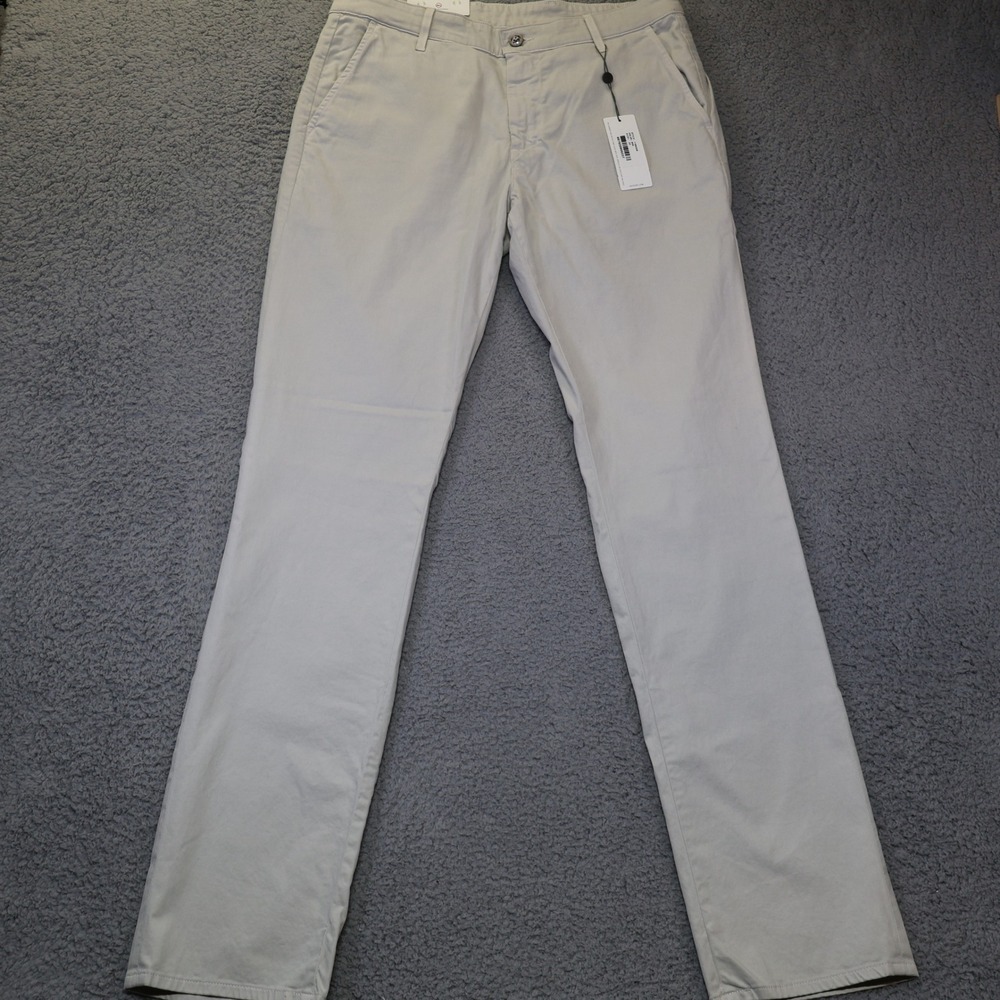 AG Adriano Goldschmied Mens The Lux Khaki Tailored Trouser Beige 33 1188SUB-BHD
